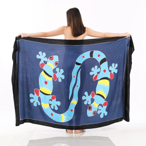 Animal Print One-Piece Sarong Sulu | Rayon-Cotton Blend