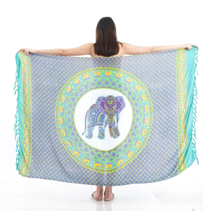 Animal Print One-Piece Sarong Sulu | Rayon-Cotton Blend