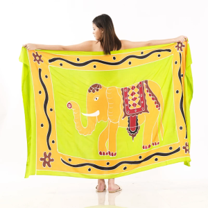 Animal Print One-Piece Sarong Sulu | Rayon-Cotton Blend