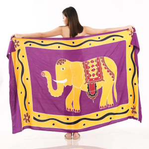 Animal Print One-Piece Sarong Sulu | Rayon-Cotton Blend