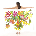 Floral One-Piece Sarong Sulu | Rayon-Cotton Blend