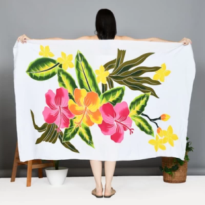 Floral One-Piece Sarong Sulu | Rayon-Cotton Blend