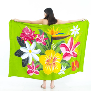 Floral One-Piece Sarong Sulu | Rayon-Cotton Blend